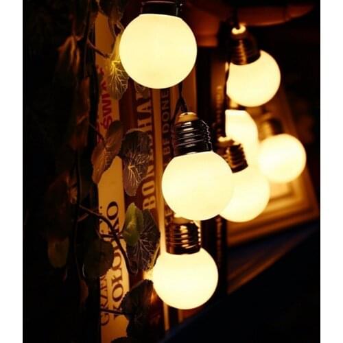 Solar G45 G50 Globe Bulbs String Lights 10Leds 20Leds Vintage Edison Bulb Fairy Lamps Outdoor Garland Christmas Decoration