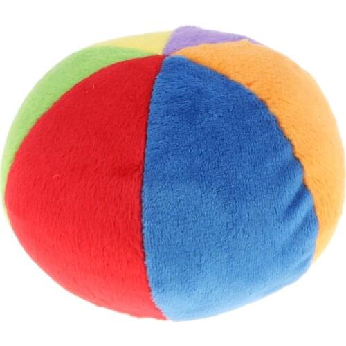 Multi-Color Soft Plush Ball Rattles Block Bell, Diameter 10cm, Shape & Color Cognition Toy for Infant Baby Early Education