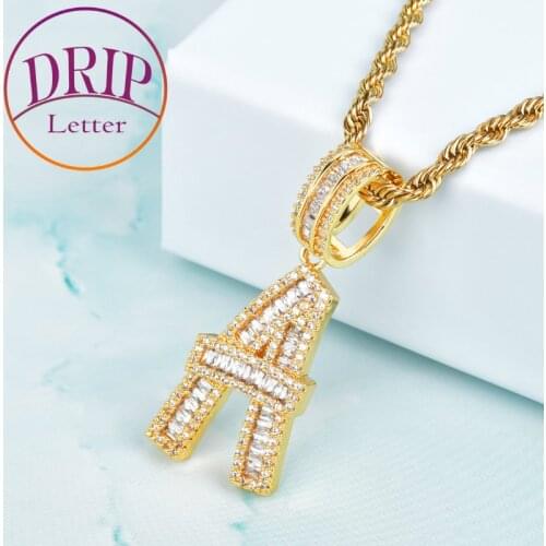 Baguette Letters Mens Women Hip Hop Rock Necklace Jewelry