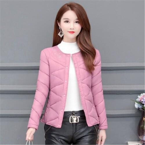 Korean Winter Women Thin Down Jacket White Down Jackets Long Sleeve Warm Slim Coat Parka Female Elegant Outwear PZ3571