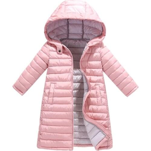 New Winter Girls Coats For Boys Long Design Top Jackets For Kids Clothes Warm Children Girls Jackets Coats Hooded Kids Outerwear