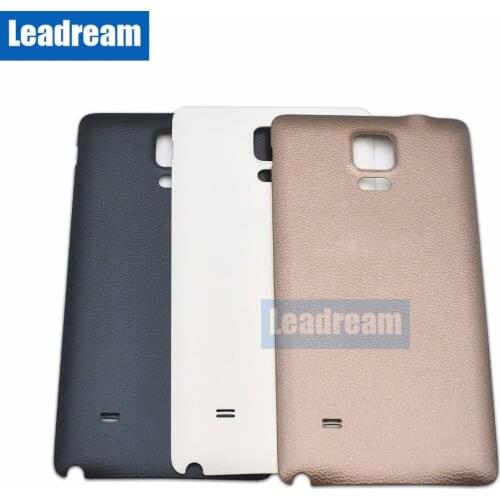 Leadream 50PCS/LOT DHL For Samsung Note 4 Back Battery Door Cover Housing Gold Black For Note4 Back Shell Replacement Parts