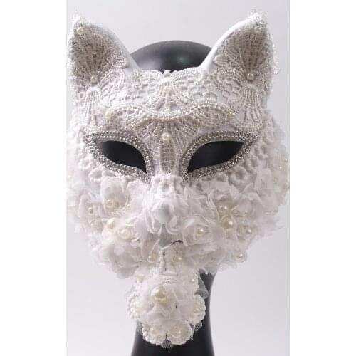 Venice Carnival Cat Mask Black Masquerade Graduation Party Accessories Women Elegant Halloween Cosplay Masks