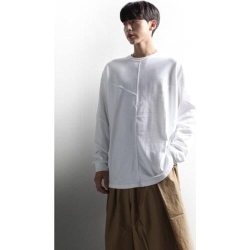 Long sleeve t-shirt mens loose fit Korean student top 2021 new spring and autumn ins Hong Kong style base coat BF