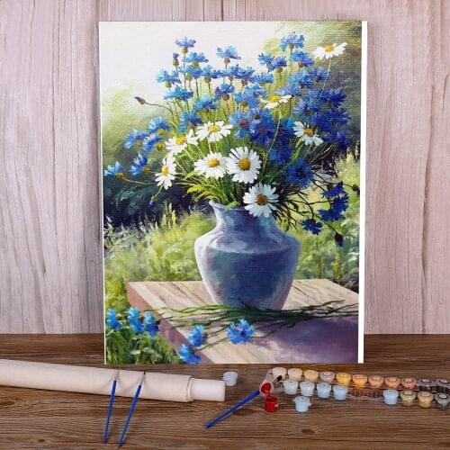 Flower DIY Paint By Numbers Package Oil Paints 40*50 Boards By Numbers Decoration Crafts For Adults Handiwork Handicraft