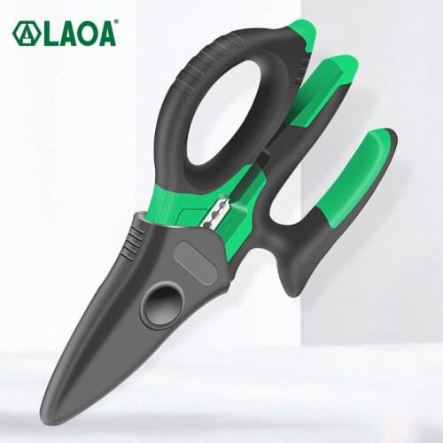 LAOA 7Inch Electrician Scissors 1.5-4mm² Wire Cutter Wire Stripping Cutting Terminal Crimping Tools