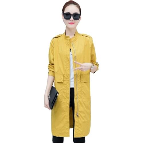 Trench Coat For Women 2020 Demi-season Casual Long Sleeve Warm Windbreaker Female Medium Length Loose Thin Outerwear