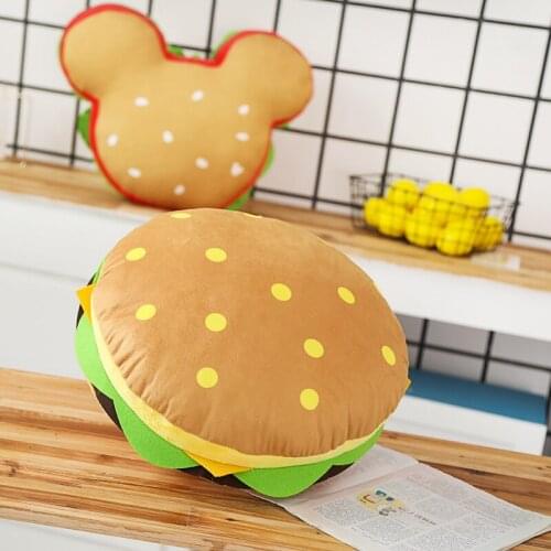 Hamburger pillow plush toys Simulated Mickey Style Office Pillow Creative Birthday Gifts for Childrens Toys