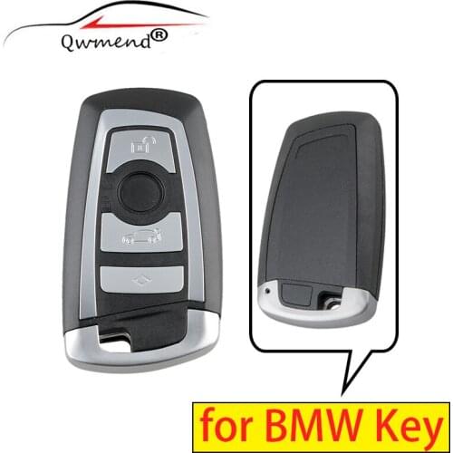 QWMEND for BMW Car Key Shell 3/4 Buttons Replacement Remote Key Case Cover Fob for BMW 1 3 5 6 7 Series X3 X4