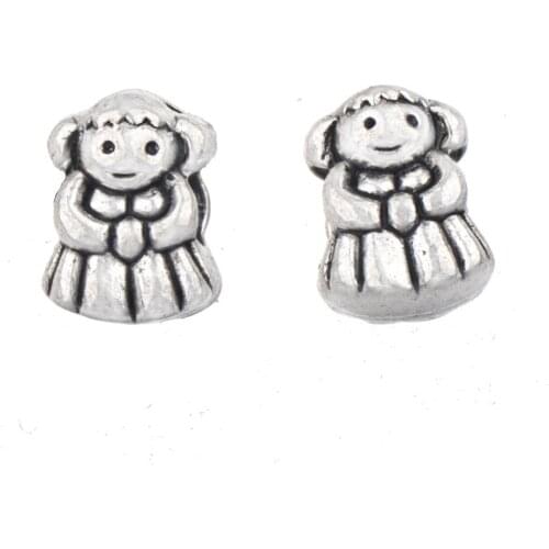 Spacer Beads Rope Bracelets Woman DIY Jewelry Handmade Girl Party Exquisite Silver Fashion Wholesale Metal Trinket 13mm 15pcs