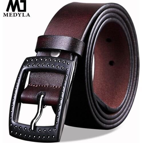 Genuine Leather For Men High Quality Black Buckle Jeans Belt Cowskin Casual Belts Business Belt Cowboy Waistband Dropshipper