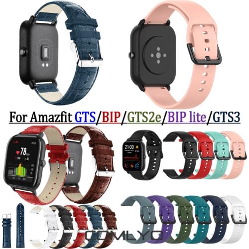 COMLYO Genuine Leather Replace Wristband For Xiaomi Huami Amazfit GTS Smart Watch Band 20mm Bracelet for galaxy watch 42mm Strap