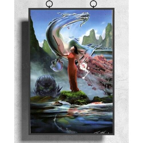 H508 Silk Poster Home Decoration fantasy woman by pool with figure Wall Art Christmas Gift