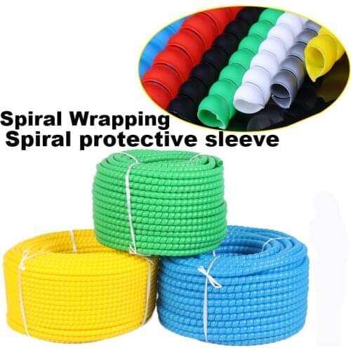1Meter 8mm 16mm 28mm 35mm 50mm PP Material Spiral Wrapping Bands Cable Tidy Wrap Wire Management Organizer Tube 7 Colors