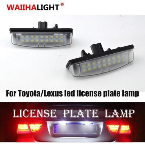2Pcs CanBus LED License Plate Number Lights For Toyota Camry Aurion Avensis Verso Echo Prius LEXUS Is200 Is300 1999~2005