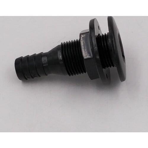 Thru Hull Fitting 3/4" Hose with Stainless Steel Covered Fits for Boats Marine Black