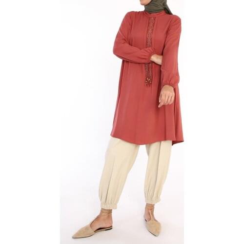 Lace and Bead Viscose Tunic