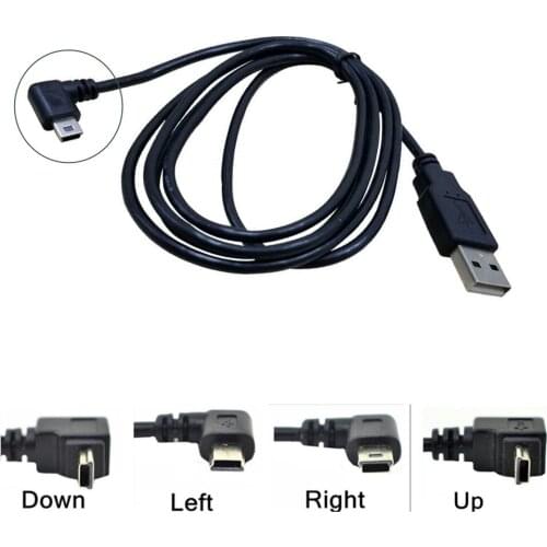USB Data Cable A Male to Mini USB B 5Pin Male 90 Degree UP / Down / Left / Right Angle Adapter Charge Sync 0.25M 0.5M 1.5M 3M 5M