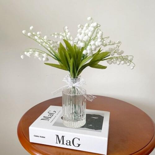 Flower Vase Glass Transparent Pots With Simulation Decoration Flowers Tabletop Vase Room Decoration Vases горшок для цветов