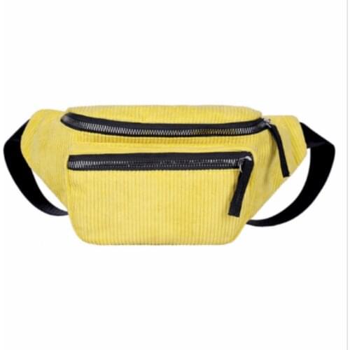 Corduroy Fashion Phone Fanny Pack Waist Bag Design Zipper Chest Pocket Sports Travel Fanny Pack Belt Bag
