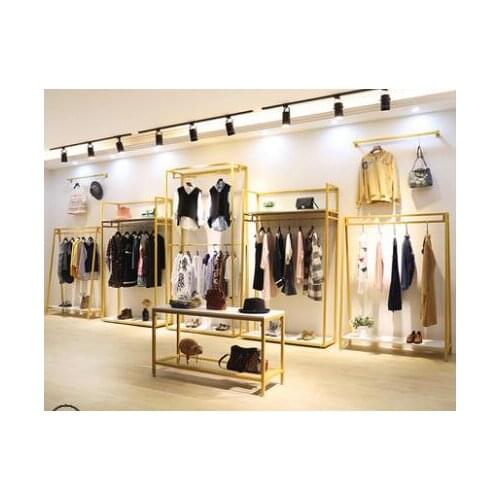 Showcase hangers in womens clothing stores