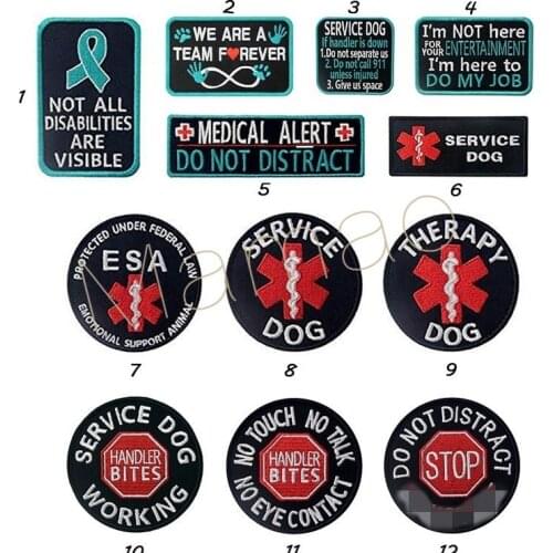 Embroidered Patch Army Service Dog Ceo-friendly Handmade 3D Hook&Loop Hat Patches Badge Fighting Spirit Tactical Patches