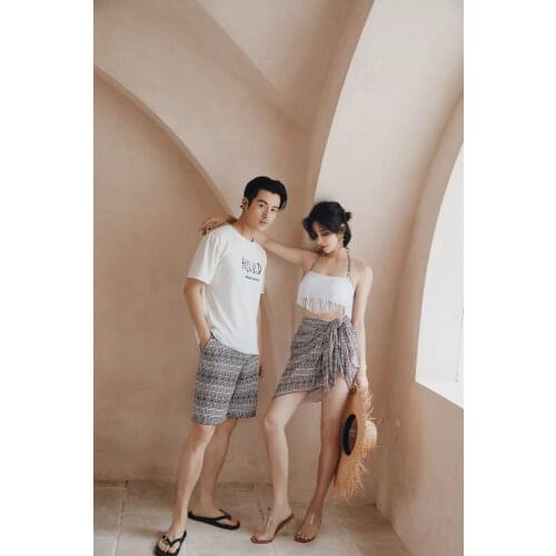 High Quality New Couple swimwear Summer Beach Sexy Korean bikini set Womens Swimwear High Waist Swimsuit