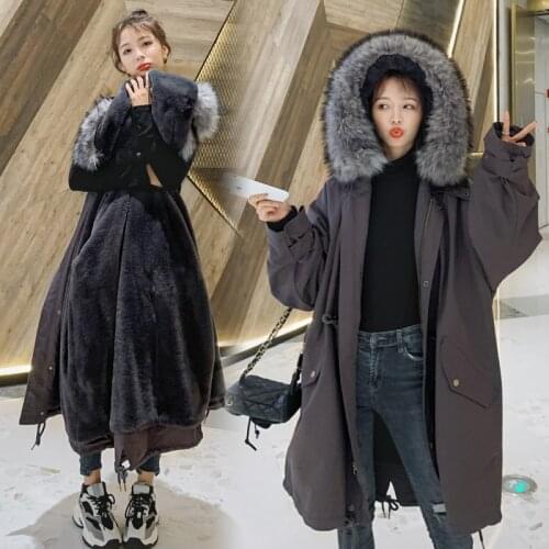 Winter Parkas Coat Women Big Fur Collar Hooded Jacket Parkas 2021 Fashion Thick Warm Cotton Coats Oversize Warm Winter Jackets