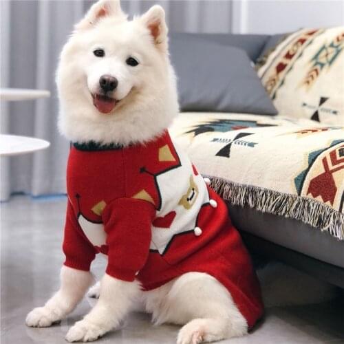 Pets Big Dogs Winter Clothes Warm Sweater For Husky Samoyed Retriever