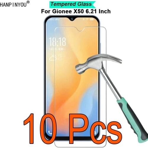 10 Pcs/Lot For Gionee X50 6.21" 9H Hardness 2.5D Toughened Tempered Glass Film Screen Protector Protect Guard