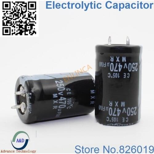 15pcs/lot 250v 470uF Radial DIP Aluminum Electrolytic Capacitors size 22*40mm 470uF 250v Tolerance 20