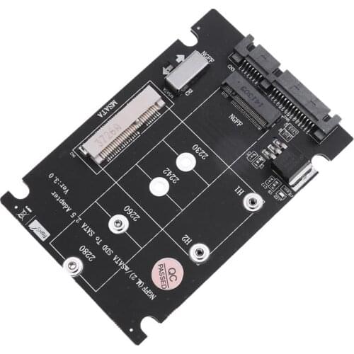 2 in 1 NGFF M.2 B+M Key Mini PCI-E or mSATA SSD to SATA III Adapter Card for full msata SSD/ 2230/2242/2260/22x80 M2