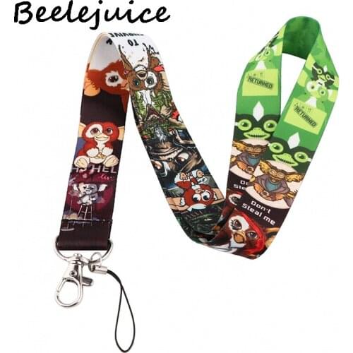 24pcs Gremlins Gizmo Cartoon Keychain Lanyards Id Badge Holder ID Card Gym Mobile Phone Badge Holder Key Strap Webbings Ribbons