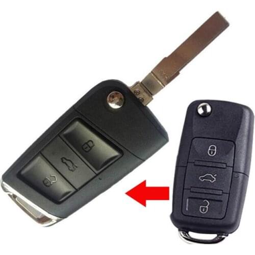 3 Buttons Modified Flip Remote Key Shell Case For Volkswagen VW Passat Polo Bora Lavida Santanta Fob Key Cover