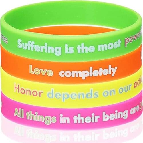 300pcs Inspirational Quotes Adorable Styles Silicone Bracelets Rubber Wristbands Free Shipping by DHL