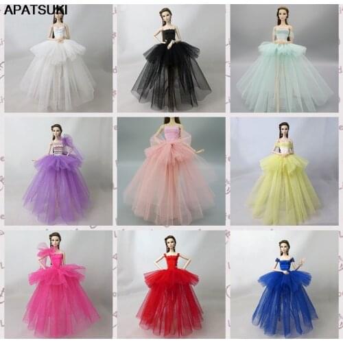 9pcs/lot Fashion Doll Clothes For Barbie Doll Dress Multi-layer Party Dresses Outfits For 1/6 Dolls Accessories Kids Toy