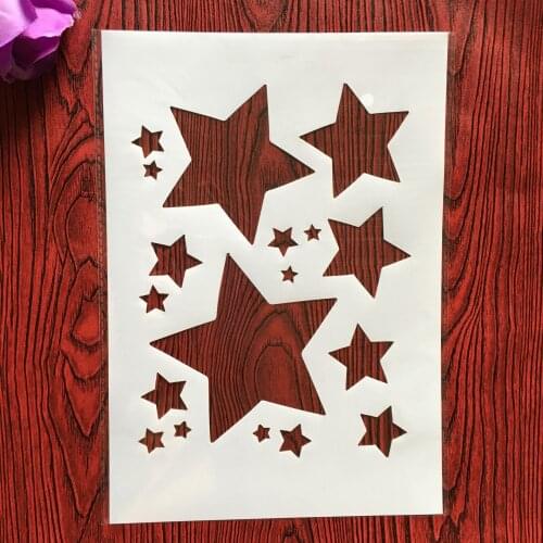 A4 29 * 21cm Pentagram DIY Stencils Wall Painting Scrapbook Coloring Embossing Album Decorative Paper Card Template