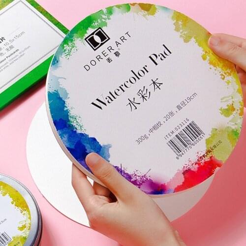 Watercolor Paper Pad Aquarelle Water-soluble Drawing Paper for Hand Painted Art Supplies Portable Cotton Paper Cards Colors