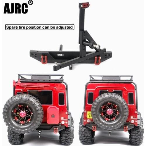 TRAXXAS 1/10 RC car TRX-4 Defender Axial Scx10 ii 90046 90047 metal rear bumper can be fitted with spare tires