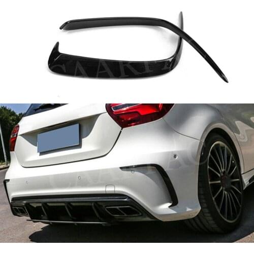 Car Sticker Rear Bumper Cover Trim Canard Aprons Winglet for Mercedes-Benz W176 A Class A180 A200 A250 A45 AMG Styling 2014-2017