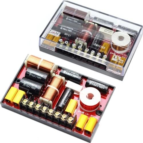2PCS 2 Way 200W Car Speaker Treble 2800Hz Bass Frequency Divider Circuits MKT MKP Automotive Hifi Stereo Audio Crossover Filters
