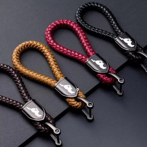 Car hand woven rope key ring New type key ring Zinc Alloy Key ring For Ford Mustang EV GT SHELBY GTE Car fashion logo Key chains