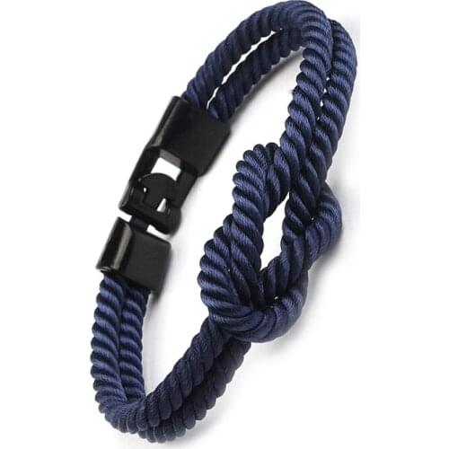 Men Women Color Mixing Knot Bracelets Sport Buckle Navy Style Bracelet Friendship Jewelry Pulseras