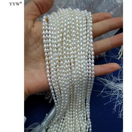 3-4mm Natural Freshwater Pearl AAA Grade Bright Light Rice Grain Shaped Beads Jewelry Making DIY Necklace Bracelet Accessories