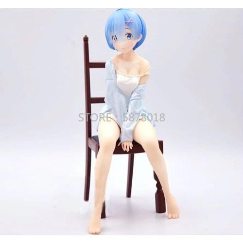 20cm Relax Rem Pajamas Figure Re ZERO Starting Life in Another World Rem Anime Figure Rem Ppajamas Chair Action Figure Toys