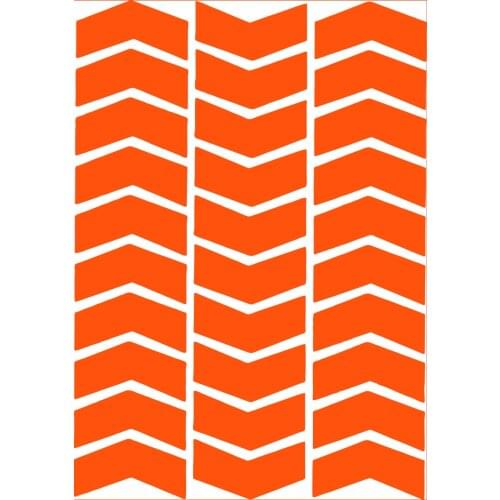 Arrow Design Fluorescent Orange 3mudguard Helmet Sticker CinarExtreme