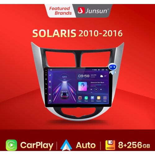 Junsun V1 2G+32G Android 10.0 DSP For Solaris Hyundai 2010-2017 Car Radio Multimedia Video Player Navigation GPS RDS 2 din dvd