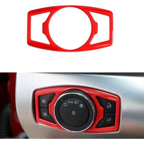 Car Headlight Switch Buttons Cover Trim Stickers for Ford Mustang 2015-2019 Car Interior Decoration Accessories