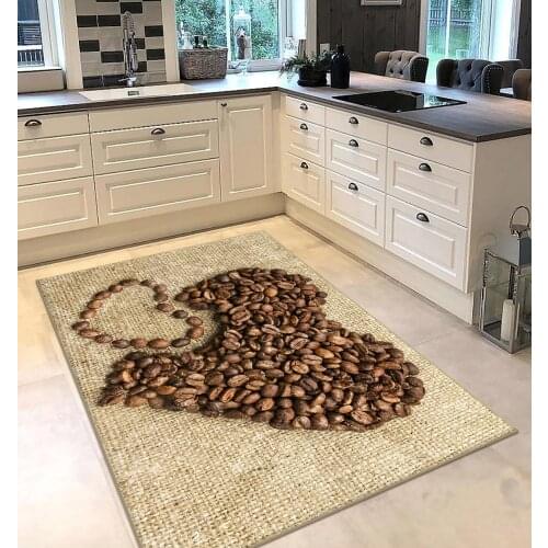 Brown color coffee drink heart patterned kitchen rug modern carpet rug personalized gift free shipping kitchen grey runner