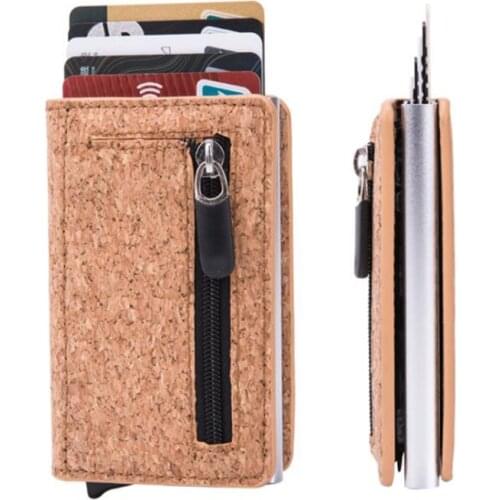 BISI GORO Carbon Fiber Automatic Card Case for Men and Women Stainless Steel Credit Small Wallet RFID Business Holder Purse Top